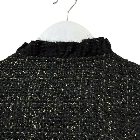 Caroline Rose Evening Jacket Plus Size 2X Black Gold Tweed Long Duster Blazer - Picture 11 of 13